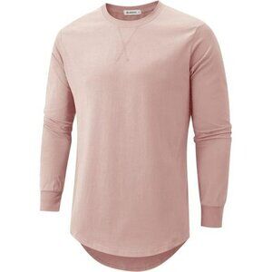 Mens Longline T Shirt Hip Hop Streetwear Crewneck Cotton Tee Urban Fashion